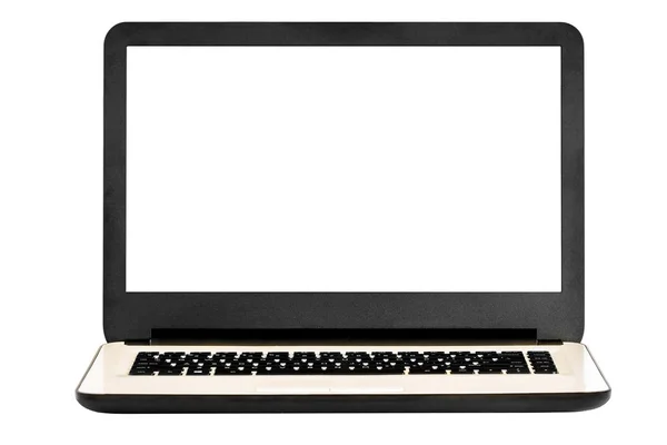 Laptop Počítač Prázdnou Obrazovkou Izolované Bílém Pozadí — Stock fotografie
