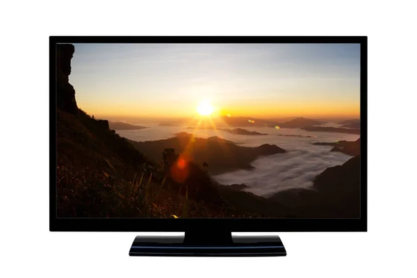 Fernseher Oder Monitor Isoliert Auf Weißem Hintergrund — Stockfoto