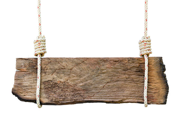 old wood signboard isolated on a white background