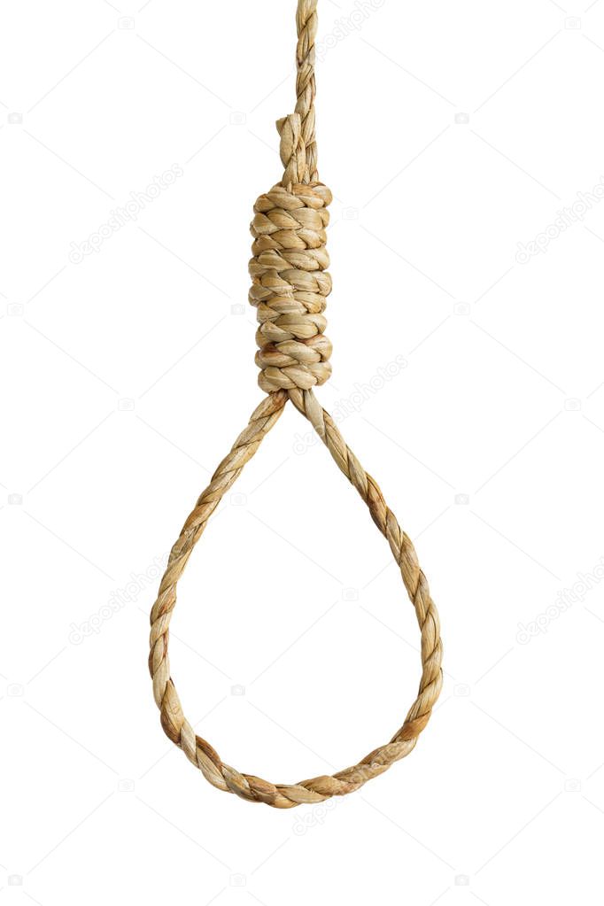 Noose rope isolated on white background with clipping path