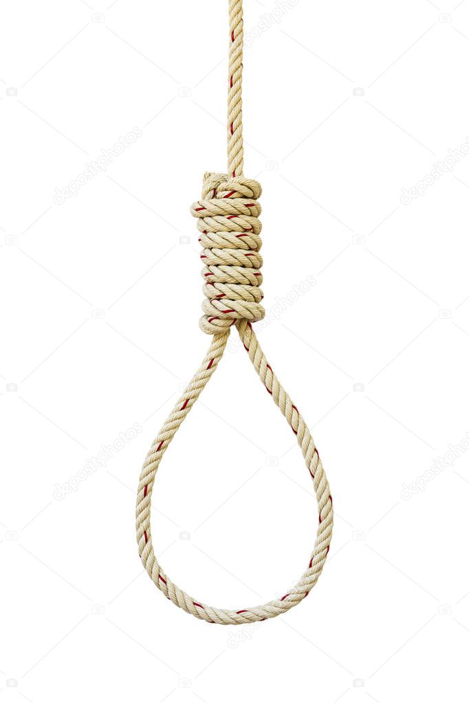 Noose rope isolated on white background 