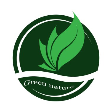 beyaz zemin üzerine yeşil yaprak logo. Yaprakları simge vektör çizim.