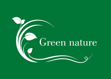 beyaz zemin üzerine yeşil yaprak logo. Yaprakları simgesi tasarım öğeleri, ekoloji kavramı vektör çizim