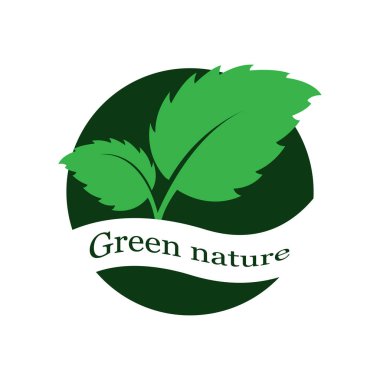 beyaz zemin üzerine yeşil yaprak logo. Yaprakları simge vektör çizim