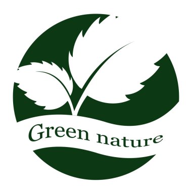 beyaz zemin üzerine yeşil yaprak logo. Yaprakları simge vektör çizim