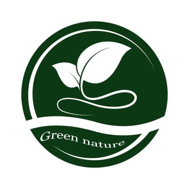 beyaz zemin üzerine yeşil yaprak logo. Yaprakları simge vektör çizim