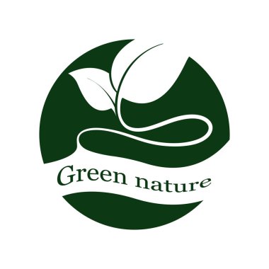 beyaz zemin üzerine yeşil yaprak logo. Yaprakları simge vektör çizim