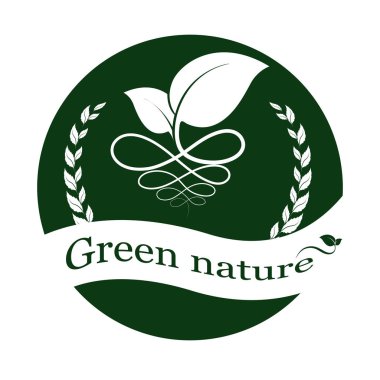 beyaz zemin üzerine yeşil yaprak logo. Yaprakları simge vektör çizim