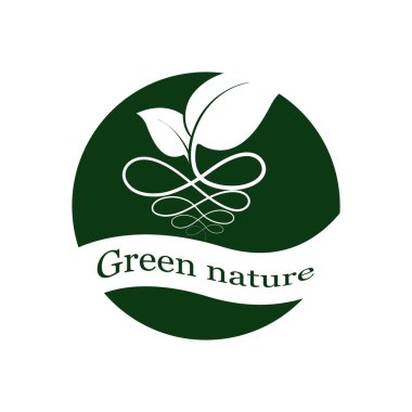 beyaz zemin üzerine yeşil yaprak logo. Yaprakları simge vektör çizim