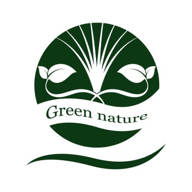 beyaz zemin üzerine yeşil yaprak logo. Yaprakları simge vektör çizim