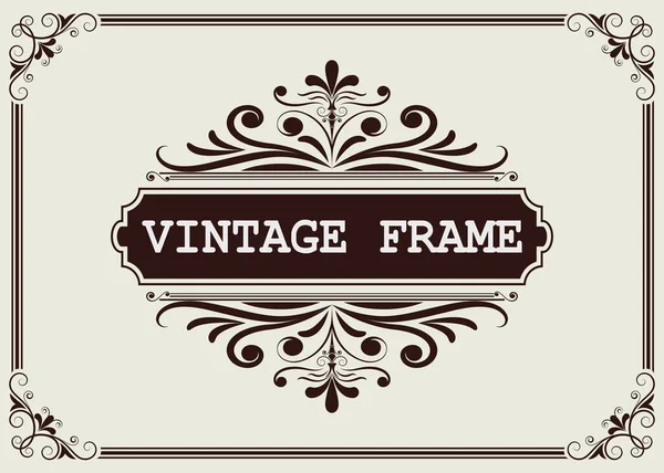 Διακοσμητικό Πλαίσιο Vintage Στυλ Όμορφη Filigree Και Ρετρό Σύνορα Για — Διανυσματικό Αρχείο