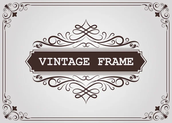 Dekorativní Rám Vintage Stylu Krásný Filigrán Retro Hranice Luxusní Certifikátu — Stockový vektor