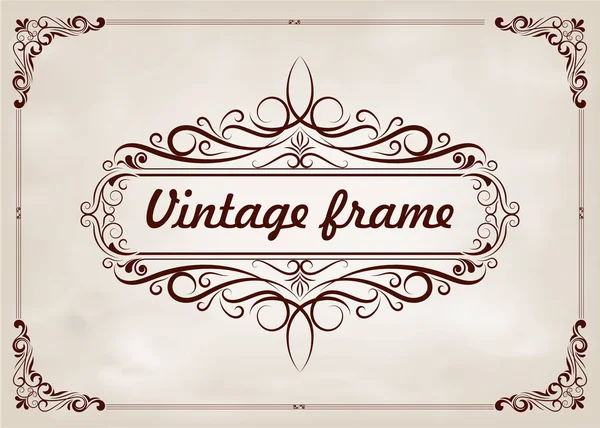 Decorative Frame Vintage Style Beautiful Filigree Retro Border Premium Invitation — Stock Vector