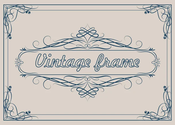 Cadre Décoratif Style Vintage Avec Beau Filigrane Bordure Rétro Pour — Image vectorielle