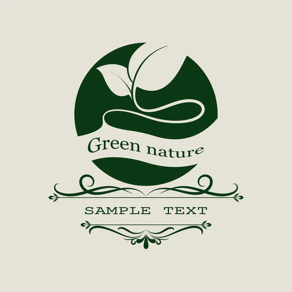 Logo Hoja Verde Sobre Fondo Blanco Deja Elementos Diseño Iconos — Vector de stock