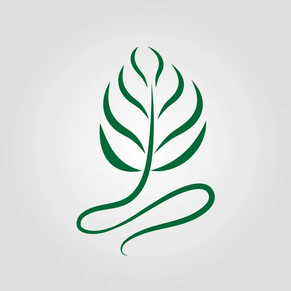 Green Leaf Logo White Background Leaves Icon Vector Illustration — Stock Vector