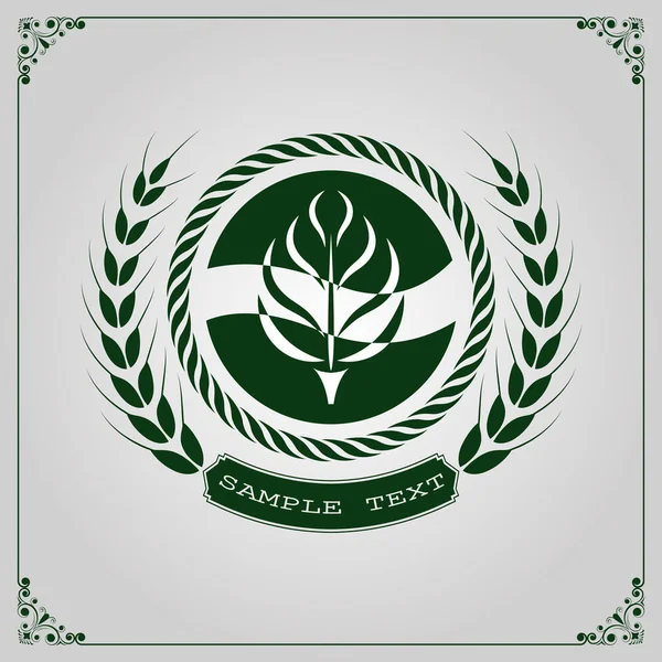 Logo Hoja Naturaleza Para Producto Premium Invitación Monograma Real Lujo — Vector de stock