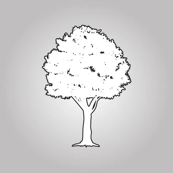 白い背景 ロゴおよび性質の概念 ベクター グラフィックのアイコンに分離された大きな木シルエット — ストックベクタ