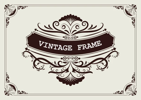 Decorative Frame Vintage Style Beautiful Filigree Retro Border Premium Invitation Stock Illustration