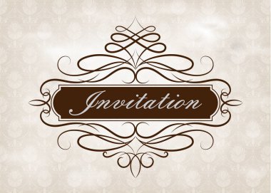 güzel telkari ve sigorta primi davetiye veya eski arka plan, süsleme vektör üzerinde lüks sertifikası için retro kenarlıklı vintage tarzı dekoratif çerçeve