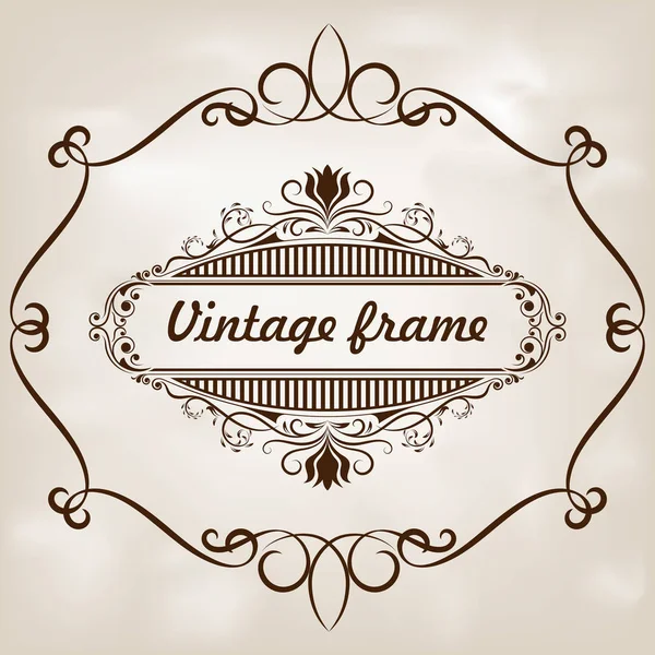 Marco Decorativo Estilo Vintage Con Hermosa Filigrana Borde Retro Para — Vector de stock