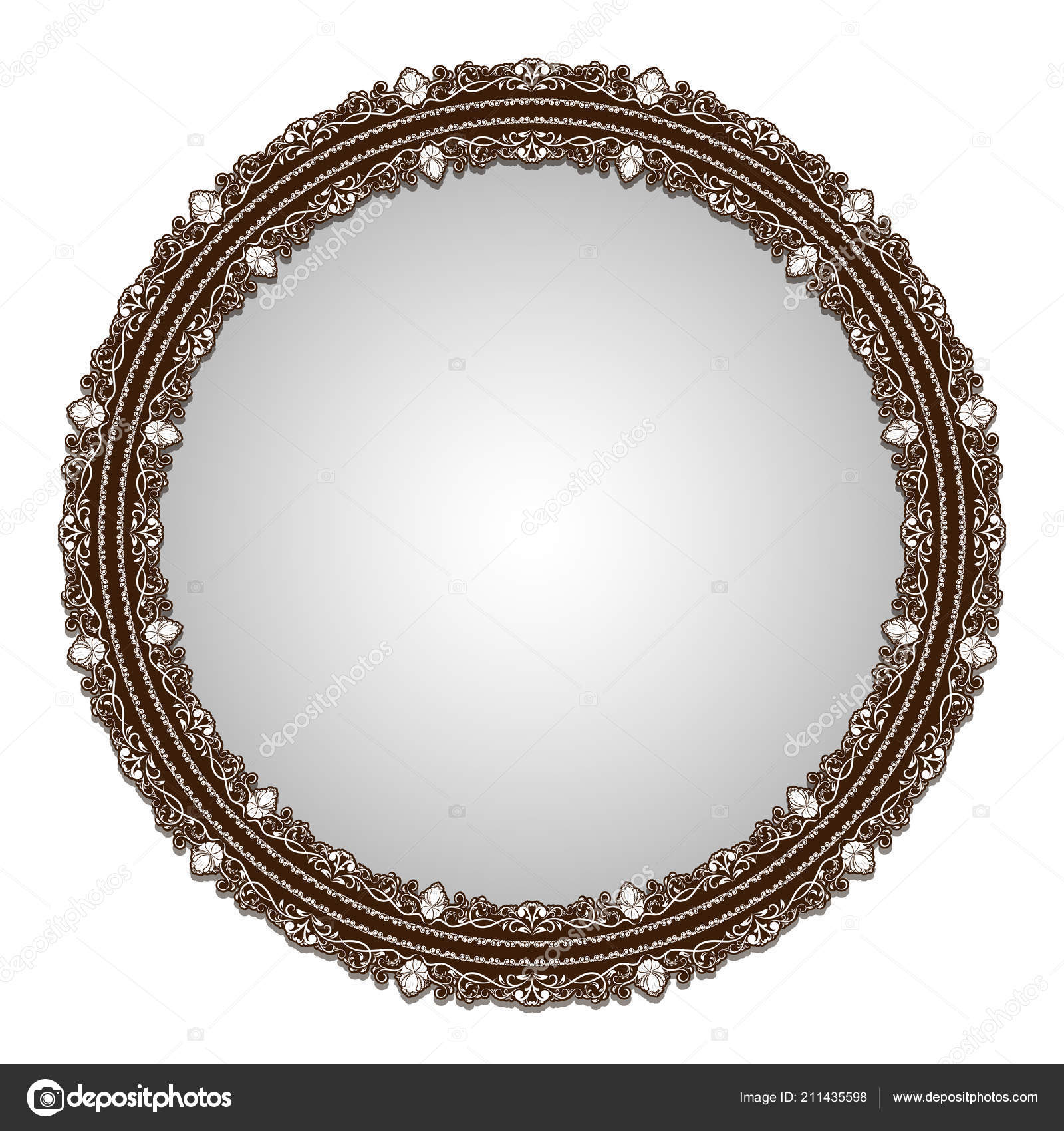 Decorative Circle Frame Vintage Style Beautiful Filigree Retro Border Premium Stock Vector C Enterphoto 211435598