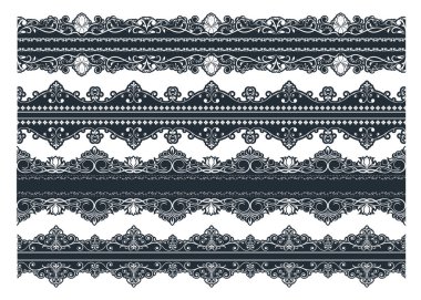 Vintage süsleme sorunsuz sınır desen güzel retro telkari dekoratif çerçeve veya sigorta primi davetiye, lüks sertifika, vektör çizim ile