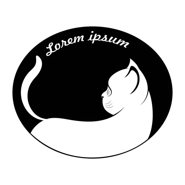 猫线绘制黑色背景 设计为装饰图标和标志 矢量插图 — 图库矢量图片