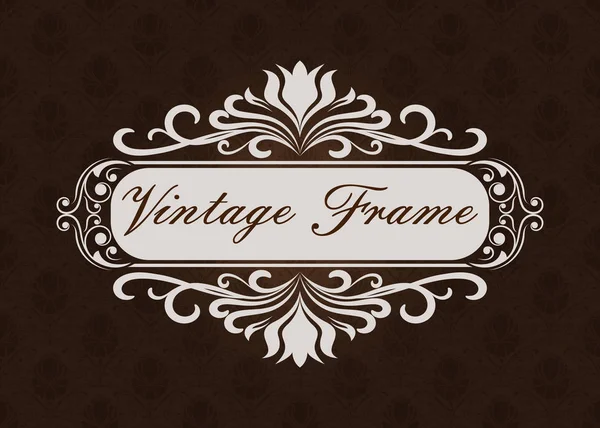 Decoratief Frame Vintage Stijl Met Prachtige Filigraan Retro Rand Voor — Stockvector