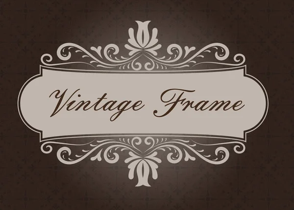 Decoratief Frame Vintage Stijl Met Prachtige Filigraan Retro Rand Voor — Stockvector