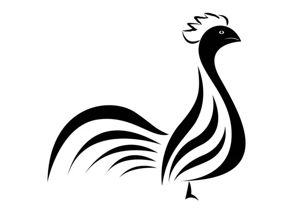 Kyckling Tupp Logotyp Mall Design Fjäderfä Vektorillustration — Stock vektor
