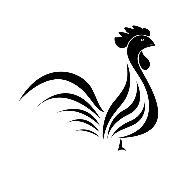 Kyckling Tupp Logotyp Mall Design Fjäderfä Vektorillustration — Stock vektor
