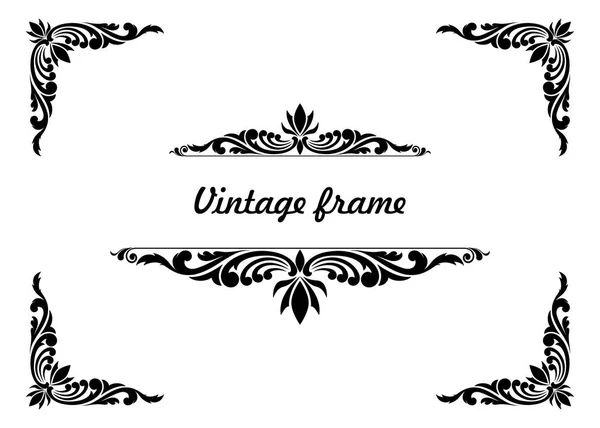 Bingkai Dekoratif Dalam Gaya Vintage Dengan Filigree Yang Indah Dan - Stok Vektor