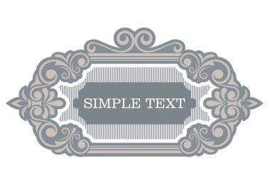 Etiket tasarım şablonu vintage tarzı güzel telkari ve retro kenarlıklı sigorta primi daveti veya lüks kartpostal, dekoratif çerçeve, süsleme vektör için