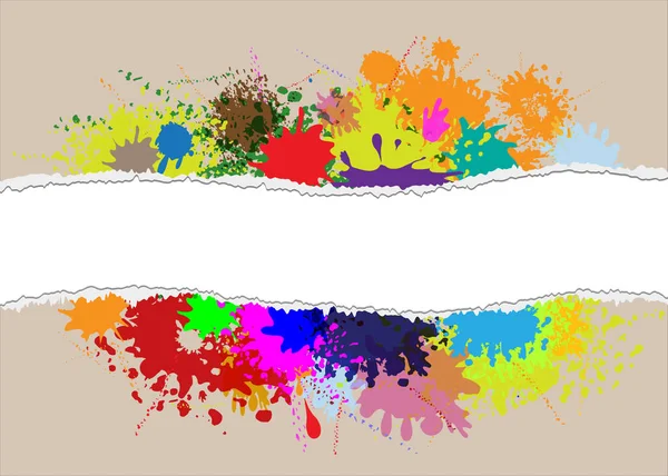 Papel rasgado en color salpicadura — Vector de stock