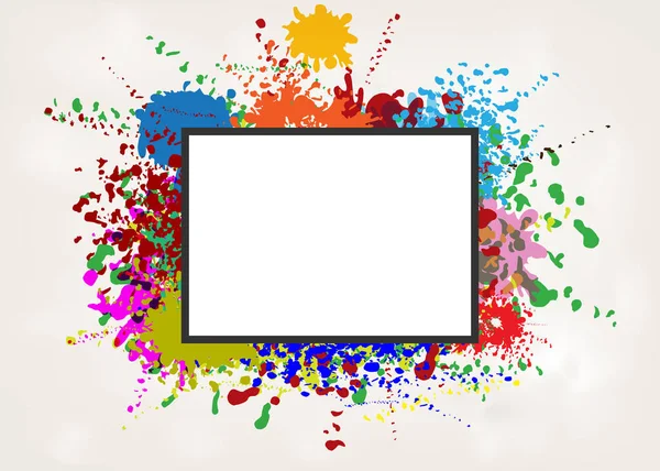 Vector frame on splash color — Stock Vector