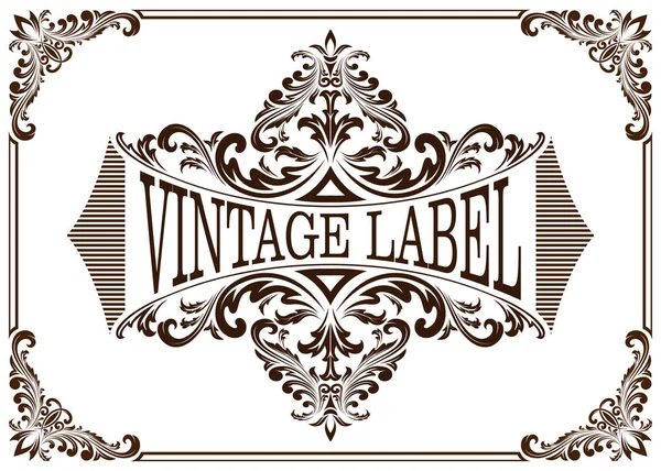 Cadre Décoratif Style Vintage Avec Beau Filigrane Bordure Rétro Pour — Image vectorielle