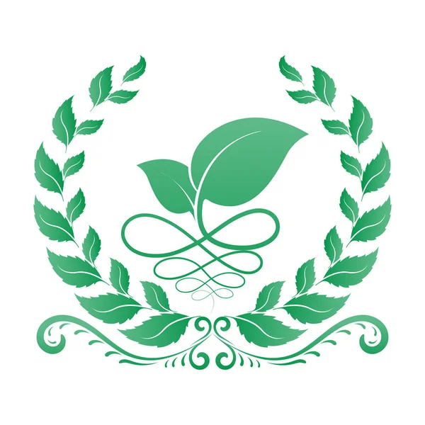 Groene blad pictogrammen — Stockvector
