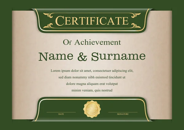 Certificate or diploma — Stock Vector
