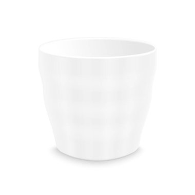 Gerçekçi beyaz seramik bardak ya da beyaz arka planda izole edilmiş kahve kupaları. tasarım için vektör illüstrasyonu