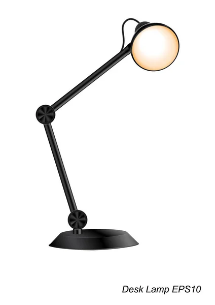 Vintage Desk Lamp Isolated White Background Vector Illustration — Stock Vector