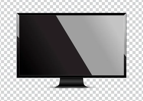 Pantalla Computadora Realista Monitor Iconos Aislados Fondo Transparente Ilustración Vectorial — Archivo Imágenes Vectoriales