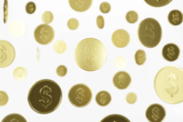 Gold Coin Isolated White Background Render — Stock Photo, Image