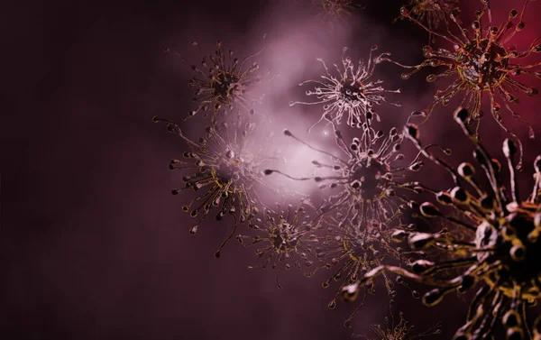 Virus Nebel Weltraum Background Coronavirus Covid Concept Render — Stockfoto