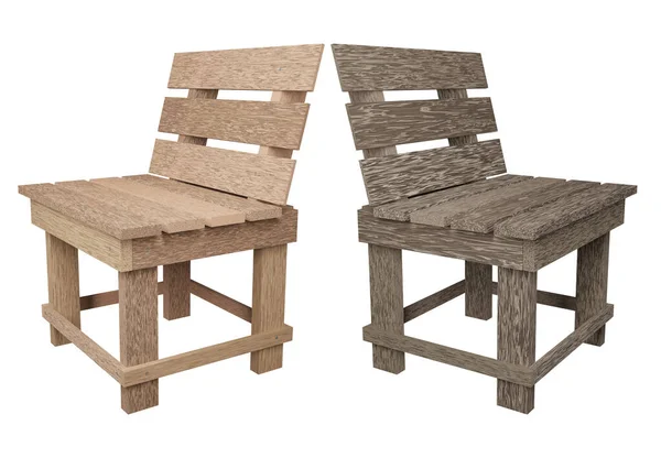 Dřevěná Židle Izolované Bílém Pozadí Výstřižek Cesta Vykreslení — Stock fotografie