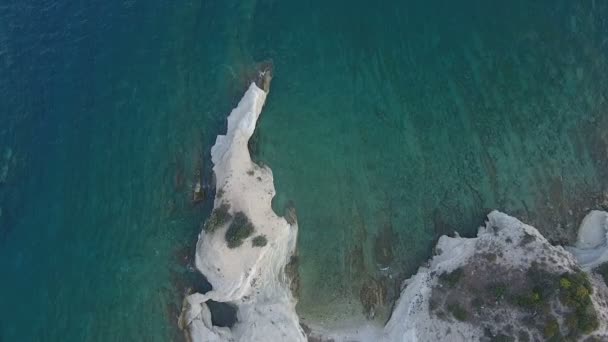 Boven Een Klein Schiereiland Van Samos Eiland Griekenland Het Heet — Stockvideo