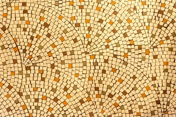 Recht Naar Beneden Kijkend Naar Een Eenvoudige Geelachtige Keramische Tegelvloer — Stockfoto