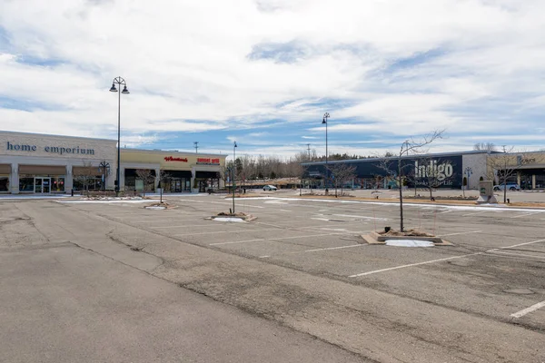 Saint John Canada March 2020 Empty Parking Lot Shopping Center — Stock Photo, Image