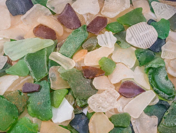 Pile Natural Beach Glass Artificial Sea Glass Often Photos Raw — Stock Photo, Image