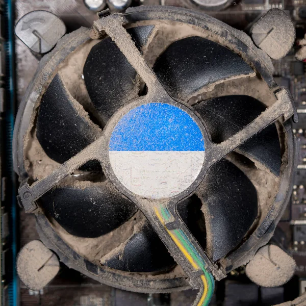 Ventilador Cpu Sucio Profundidad Superficial Del Campo Enfoque Parte Superior —  Fotos de Stock